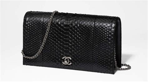 chanel python clutch with chain|Chanel python handbags.